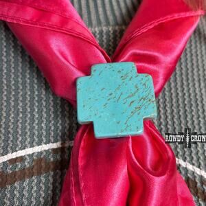 Western Cowgirl Stockdale Wild Rag Scarf Slide Ring Tee Clip